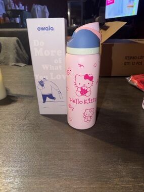 Owala Hello Kitty Pink Stainless Steel Kids Water Bottle